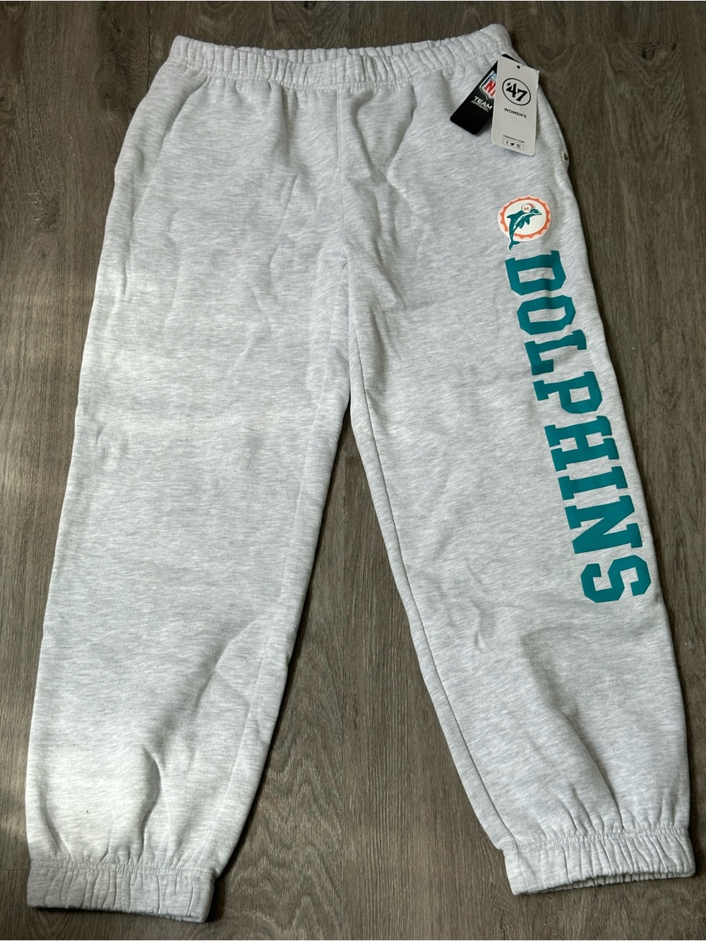 '47 Brand | Women's Gray & Teal Miami Dolphins Jogger Sweatpants | Size L - NWT!